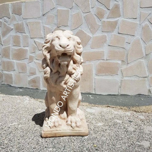 Statua scultura leone seduto - scultura,