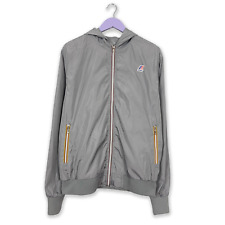 Giacca a vento K way grigia con zip e cappuccio - Taglia L uomo