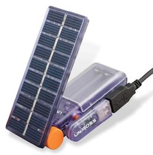 Caricabatterie Solare Uniross Hybrio USB Ricarica Pile e Apparecchi Elettrici