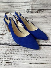 Vintage Patrizia Rigotti Tacchi Donna 36 US 5,5 Blu Scamosciato Made in Italy