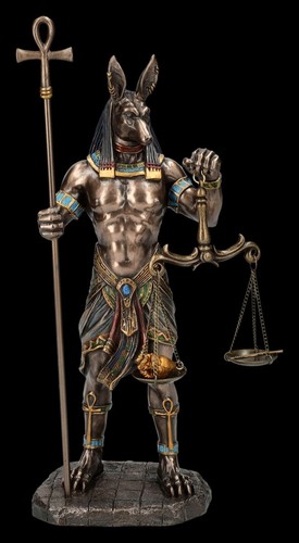 Statua anubi con - di, bastone