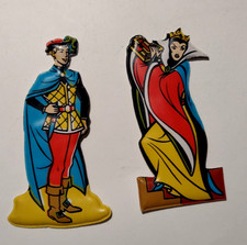 Lotto 2 Figurine Formaggino MIO Plasteco Biancaneve Snow White Principe Grimilde