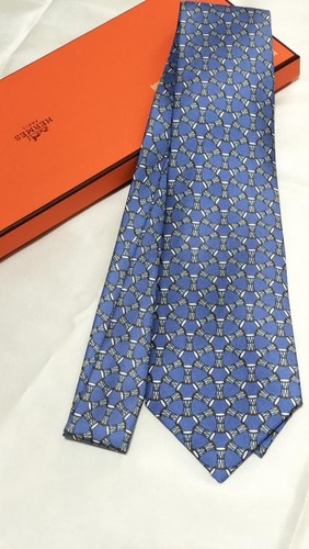 Cravatta hermes blu allover - hermes,