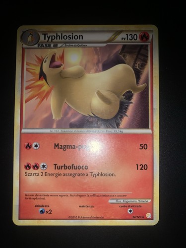 Carta pokémon typhlosion rara - pokémon,