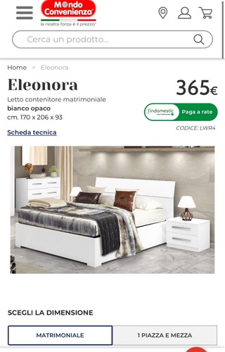 Letto matrimoniale mondo - letto,