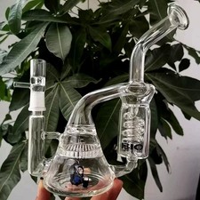 Tubo acqua BIO congelabile Hookah Bubbler glicerina vetro bong elica bobina Perc 14 mm
