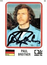 Paul Breitner Panini Mondiali 74 Bayern Monaco con firma originale