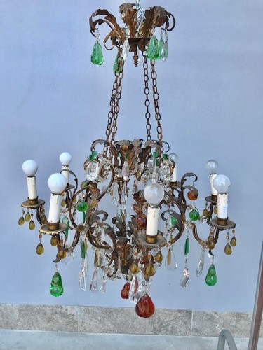 Lampadario con pendenti - , in