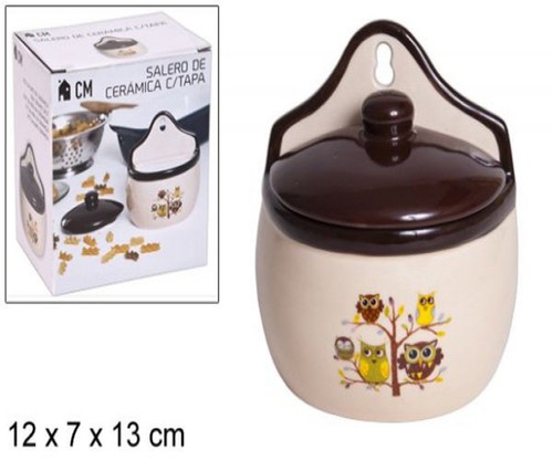 Barattolo ceramica gufo - in,