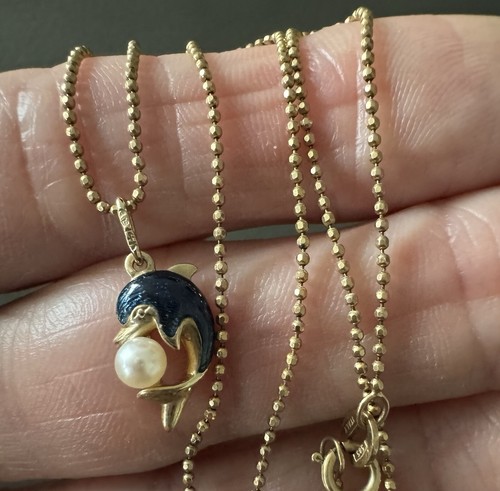 Ciondolo sfera perle - , delfino