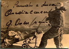 Autografo di Achille Compagnoni primo a scalare il K2 1954 con Lino Lacedelli
