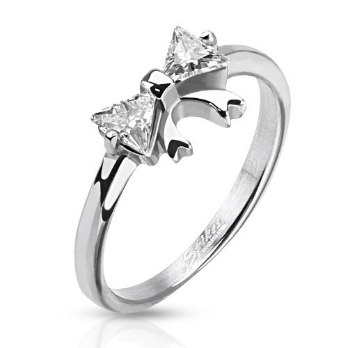 Anello acciaio inox zirconia - inox,