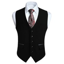 HISDERN Gilet Uomo Nero