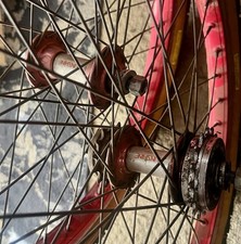 Old School Bmx Rosso Araya 7x Con Mozzi Infradito Sole Comp Pneumatici 20 Pollici