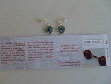 Orecchini In Vetro Di Murano Originale + Argento 925 Millefiori Gioielli Nuovi