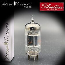 12AU7 ( ECC82 ) SILVERTONE NOS Short Gray Plates Square Getter Tested Tube '50s