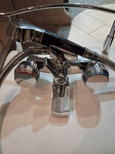 gruppo miscelatore vasca in ottone cromato vintage + doccetta BANDINI