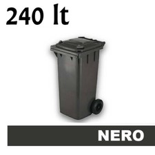 Cassonetto Bidone per raccolta rifiuti uso esterno 240lt Nero