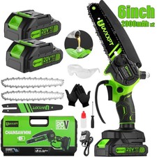 Mini motosega senza fili con 2 batterie 20V 2.0AH +2 catene 6 pollici mini motosega da potatura