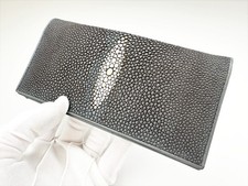 Portafoglio lungo vintage River vera pelle Stingray Galuchat Thailandia NOS unisex