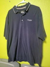 Polo golf uomo vintage Ashworth blu navy grigio oca vodka taglia large