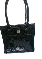 Borsa A Mano Vintage Effetto Coccodrillo Nera RoccoBarocco