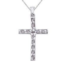14K White Gold Braided Diamond