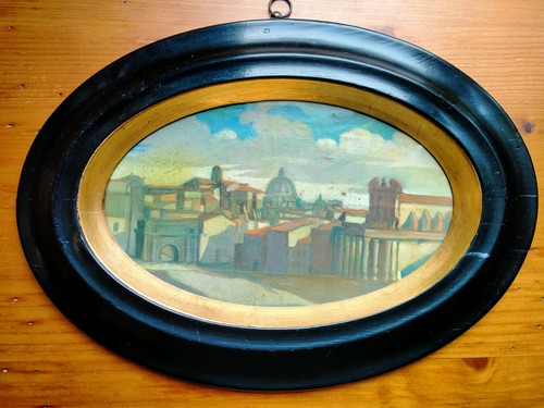 Antico dipinto olio carta - antico,