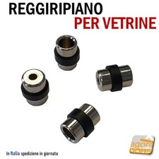 50Pz REGGIRIPIANO (PERNO) PER VETRINE E RIPIANI CON GOMMA DIAM.12X18 REGGIVETRO