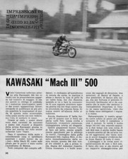advertising TEST MOTO KAWASAKI  MACH III 1969  MOTOGIAPPONESI MAXIMOTO EPOCA