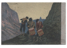 Cartolina originale illustr. Basilio Cascella La passagallia