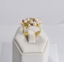 925 SILVER GOLD PEARLS RINGS