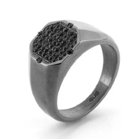 Anello uomo acciaio 4us - anello,