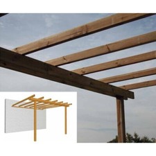 Pergola Addossata 3x2.4 in Legno Gazebo da Giardino Pergolato Copertura