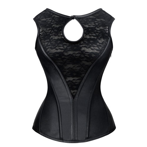 Corsetto zip simil pelle - simil,
