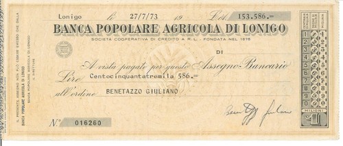 Assegno banca popolare - banca,