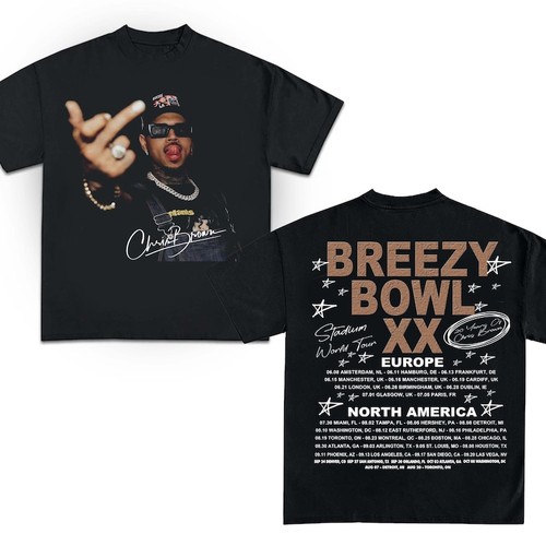 Chris brown middle finger tee - brown,