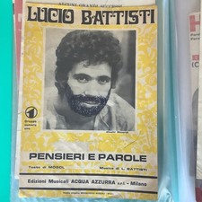 LUCIO BATTISTI "Pensieri e Parole" • Spartito orig. 1971 • Ediz. Acqua Azzurra