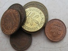 lotto di 8 Monete Tedesche  da 1, 2, 5 e 10 PFENNIG dal 1950 in poi  - n 1051