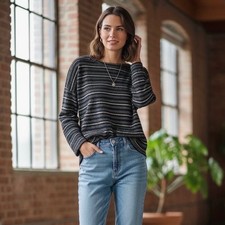 MD1.18 Maglia OVS nera a righe glitter taglia M