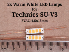 2x Technics SU-V3 SU-V5 Lampada LED 8V 4,5x15mm Bianco Caldo Nuova Classe A Illuminazione