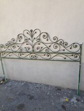 TESTATA LETTO MATRIMONIALE FERRO BATTUTO A RICCIOLI - BUONO STATO - 1940 EMILIA