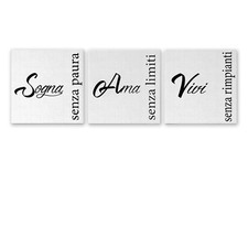 Set 3 Quadri su Tela con Frasi