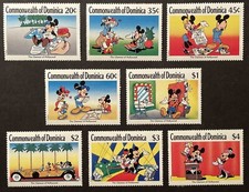 FRANCOBOLLI DOMINICA TOPOLINO COME STELLA DI HOLLYWOOD DISNEY 1989 MNH GLAMOUR MINNIE