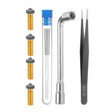 Kit Ugelli 3D, 4pz Stampante 3D Ugelli Ottone 0,2mm, Aghi di Pulizia
