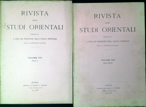 Rivista degli studi orientali - rivista,