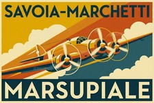 Vintage Aviation Poster Savoia