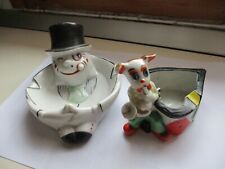 LOTTO DUE VECCHI POSACENERE PORTACENERE CIGARO novelty ashtray vintage dado