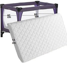 Materasso lettino per bambini trapuntato traspirante extra spesso 95 x 65 x 13 cm  