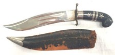 Coltello etnico tradizionale India con fodero in legno foderato in pelle